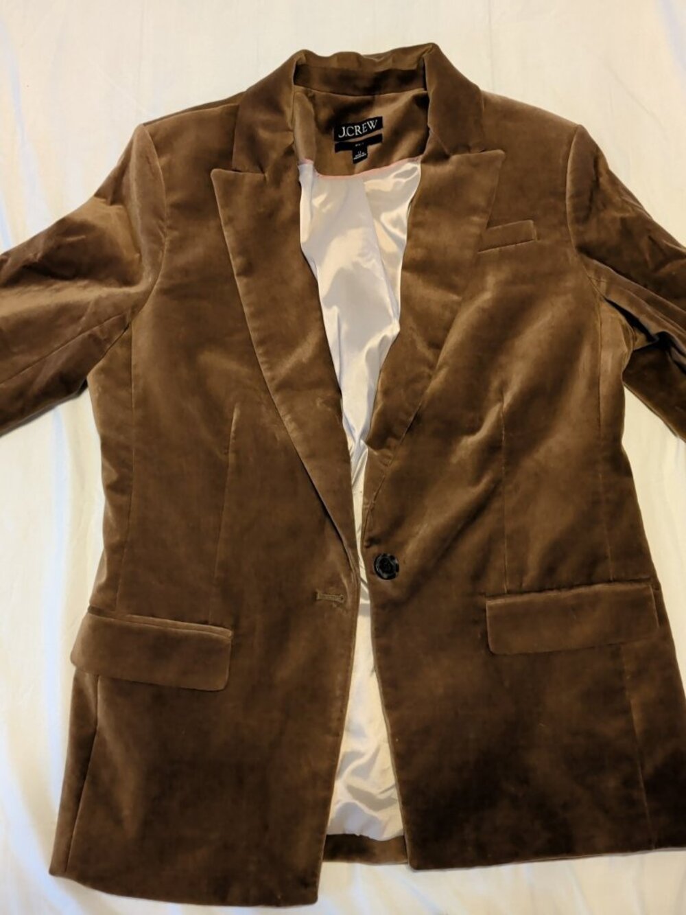 J.Crew Willa Blazer Brown Velvet Re-Imagined Womens 12 Fall Layer